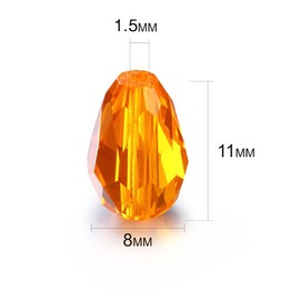 Teardrop Glass Beads for Suncatcher, Lucky Goddness 200pcs 8x11 mm Faceted Straight Vertical Hole AB Rainbow Colorful Crystal Spacer Beads Assortment,Wholesale for DIY Handcrafted Bracelet Necklace