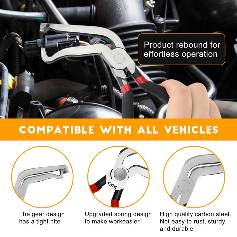 Car Clip Pliers/Disassembly Tools,Efficient Multi-Functional Automotive Snap Ring Pliers,Electrical Disconnect