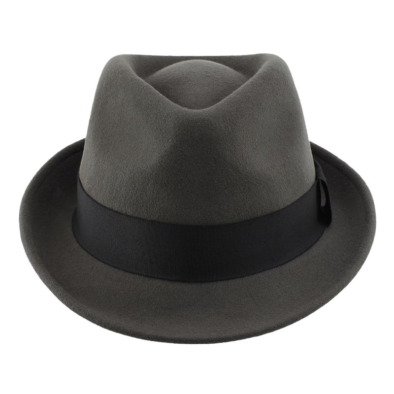 Decentron Men's Wool Felt Winter Hat Short Brim Fedora Hat