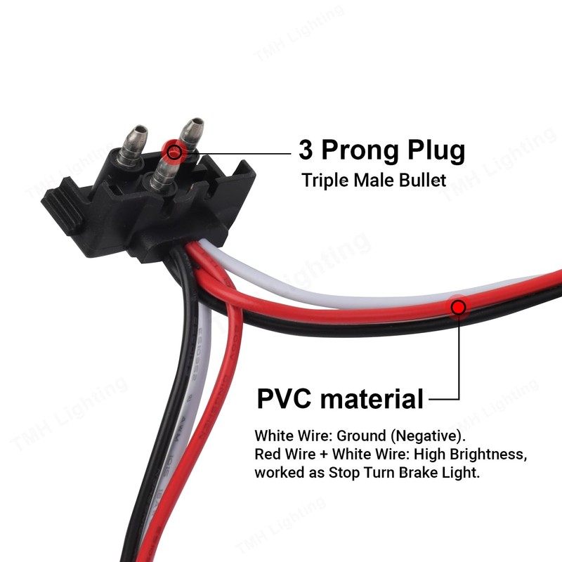 TMH Continuous 3 Prong Right Angle Plug 50 Count 10-inch