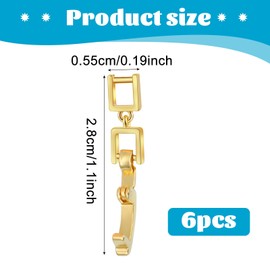 JIEYAO 6Pcs Gold Bracelet Extender for Women, Foldover Extension Jewelry Clasps,Brass Necklace Extensions Plated Closure End Caps Watch Band Clasps for Jewelry Making DIY Crafts(Gold+Silver+Rose Gold)