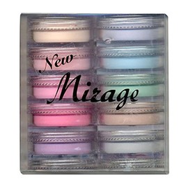 Mirage Color Powder, N/NBF, 0.1 oz (3.5 g) x 10 Color Set, Acrylic Powder, Natural Floral Color Set