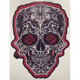 EGL Graphics Rose Eyes Floral Skull Car Bumper Window Locker Sticker Decal Skeleton Horror