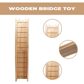 Kletterrampe für Meerschweinchen, Holzbrücke als Haustierspielzeug, Hamsterleiter, Zubehör für Kleintiere wie Meerschweinchen, Hamster, Ratten, Chinchillas und Eichhörnchen - 60 × 12,5 × 7 cm
