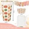 FYSUIMU 120 Sets Boho Fall Disposable Coffee Cups with Lids