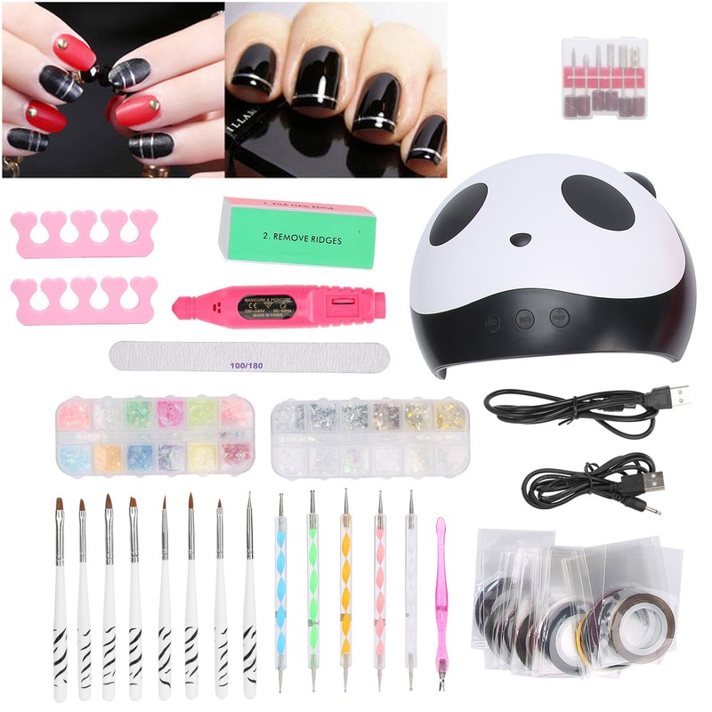 12Pcs Nail Art Kit Rhinestones Dotting Pen Nail Drill Pen
