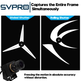 Svpro Global Shutter USB Camera 2MP 90FPS High Speed Camera with 2.8-12 mm Zoom Lens, Manual Focus Close-up Webcam for Glof Swing, Industrial Camera USB Plug and Play for Computer