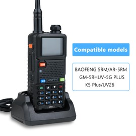 BAOFENG UV-5RM Charger,100v-240v Original Desktop walkie Talkie Charger with US Adapter for BAOFENG 5RM UV-5G Plus GM-5RH Radio Accessories (1pack)