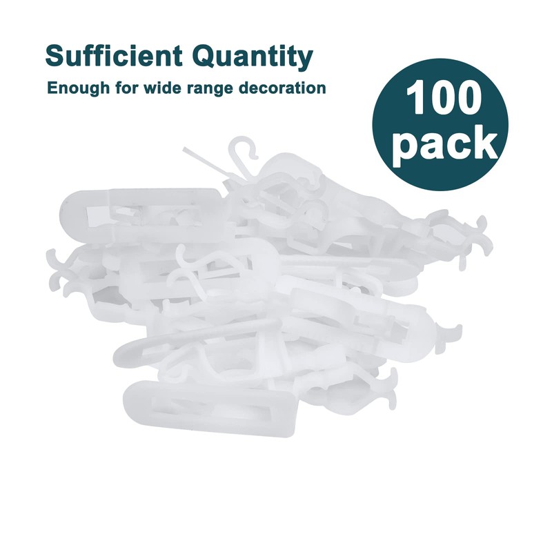 Universal Christmas Lights Clips, 100 Count All-in-One Gutter Clips for