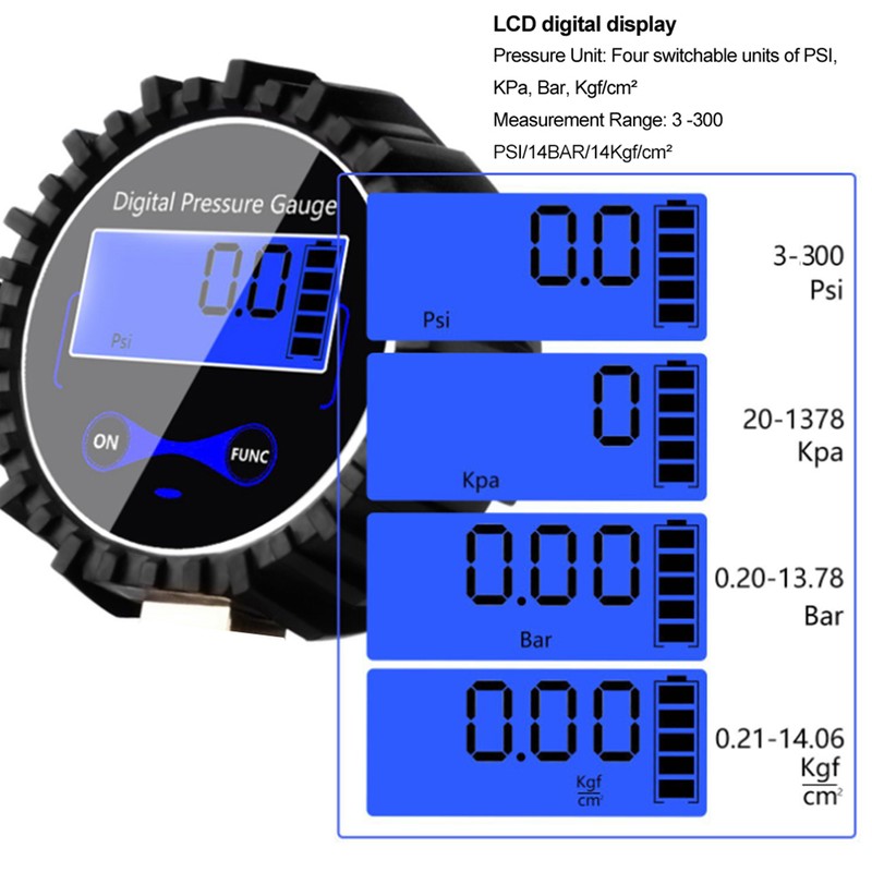 3 ‑300 PSI Engine Cylinder Pressure Detection Digital Gauge Repair
