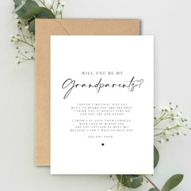 Will you be my Grandparents Poem Pregnancy Announcement A5 Card wìth envelope, Pregnancy Reveal, Grandparents to be Reveal Card Announcement