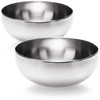 COM-FOUR® 2 x Stainless Steel Salad Bowls, Bowl Set, Mixing