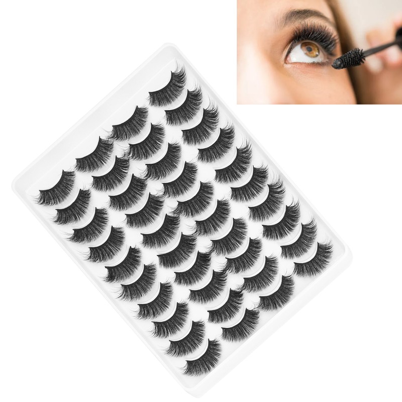 20 Pairs Makeup False Lashes Salon Long Curly Thick ThreeDimensional