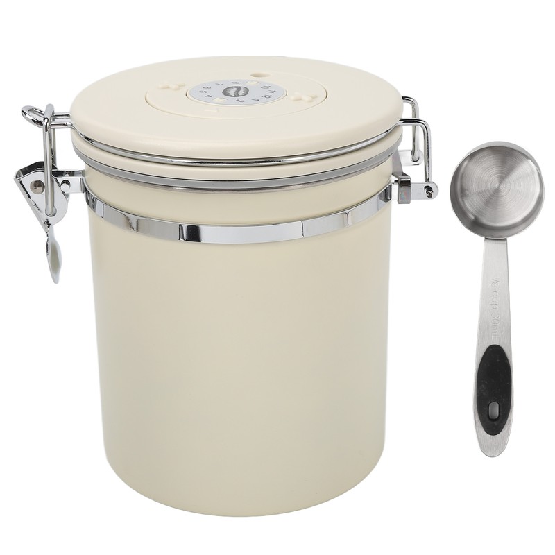 Coffee Canister Airtight Stainless Steel Kitchen Food Storage Container with