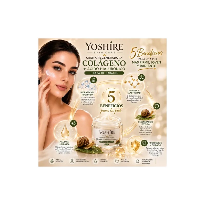 Crema Baba De Caracol Con Ácido Hialurónico Y Colágeno 50