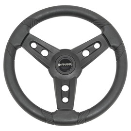 Gussi Italia Lugana Black Premium Italian-Made Steering Wheel for Golf Carts - Club Car, EZGO, Yamaha, Tomberlin - No Hub Adapter Required (Yamaha (All Models))