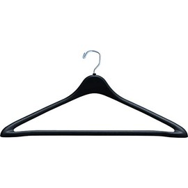 The Great American Hanger Company Extra Large Black Plastic Suit Hanger with Fixed Bar, (Box of 25) 19 Inch Sturdy Extra Large Coat Hangers with Chrome Swivel Hook