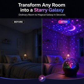 Star Galaxy Projector Night Light for Kids’ Rooms – USB RGB Moon Lamp for Bedroom Decor & Gift Giving