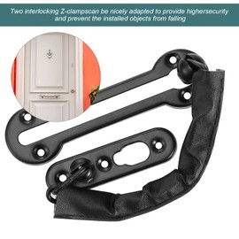 Acooruiteng Door Chain Stainless Steel Door Chains for Front Door Heavy Duty Door Chain Lock for Front Door Door Security Chain with 7 Screws for Home Hotel Apartment School Bedroom Black