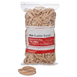 1InTheOffice Rubber Bands Size 64, Quality Multi-Purpose Rubber Bands, 1 lb (380 Bands Per Bag)