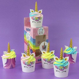 PME Cupcake Decorating Kit with Edible Toppers, Unicorn