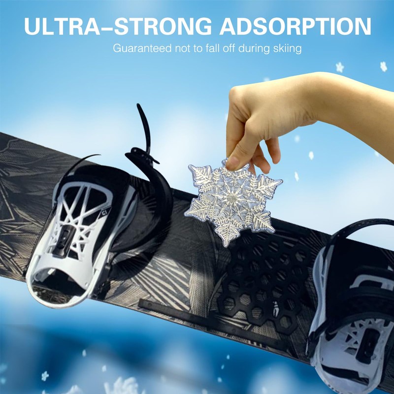 YEESOOM Snowboard Stomp Pad, Snowflake Stomp Pad Snowboarding Clear, 3D