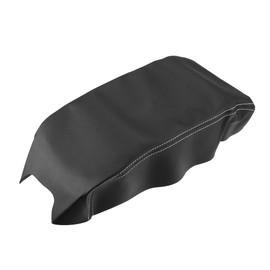 A ABSOPRO Car Center Console Armrest Cover 45.6x17.2cm Center Console Protect Cover for Toyota Camry 2012-2017 Faux Leather Black with Gray Stitches