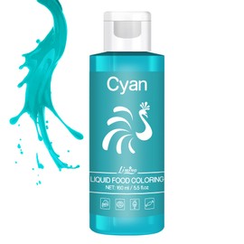 Limino Food Colouring - Vivid Food Colouring for Baking, Cake Decorating, Cookie, Fondant and Macaron - Liquid Tasteless Food Colour Dye for Airbrush, Drinks, DIY Slime Making and Crafts - 160ml (Cyan)