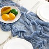 Dusty Blue Cheesecloth Table Runner 35x120 Inch 1 Pack, Boho