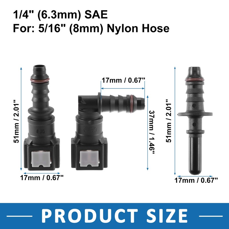 A ABSOPRO Fuel Line Hose Release Connector 1/4" 6.3mm to