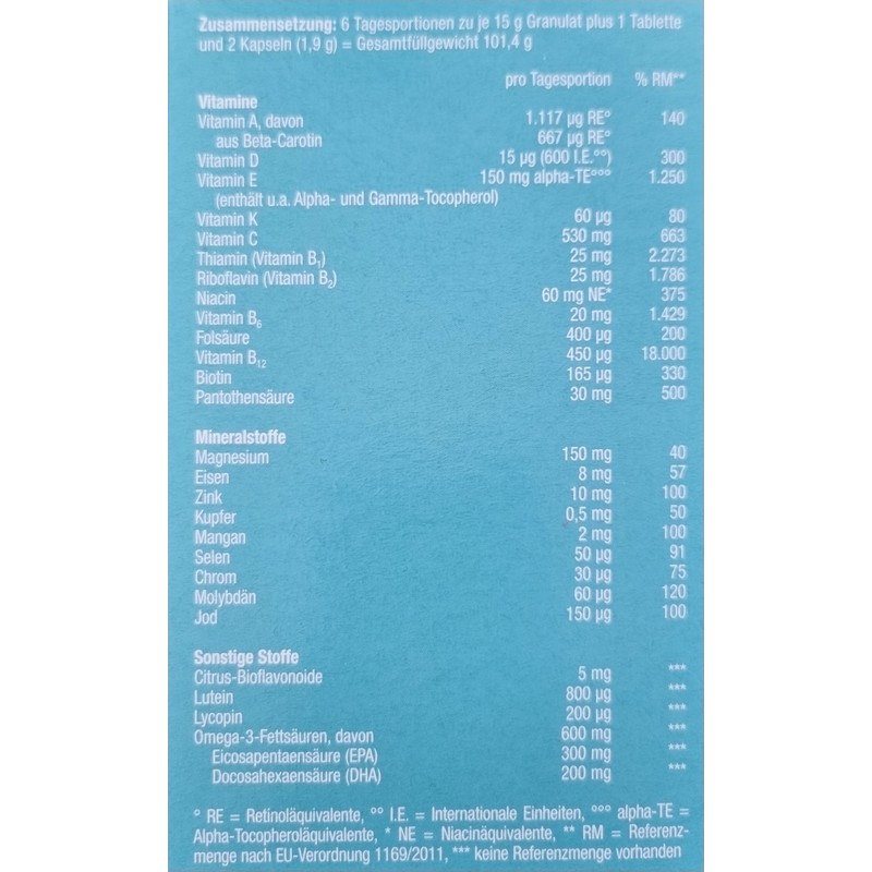 Orthomol Vital M Granules/Tab/Cap Orange - M for 6 days