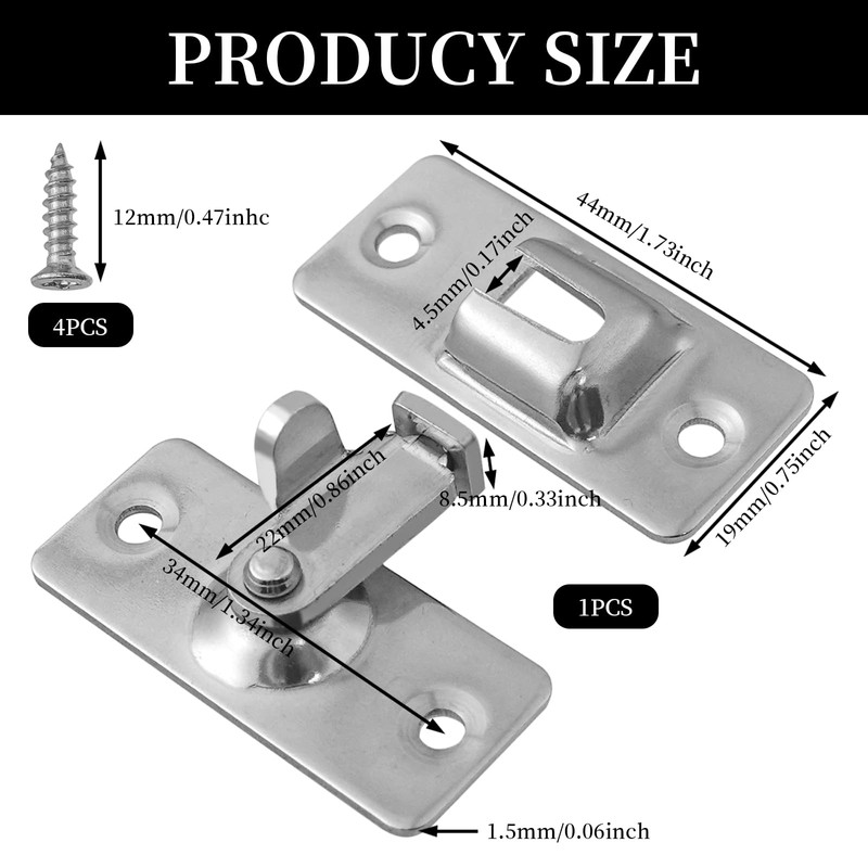 BuxiuGK 90 Degree Right Angle Buckle Hook Lock Bolt Stainless