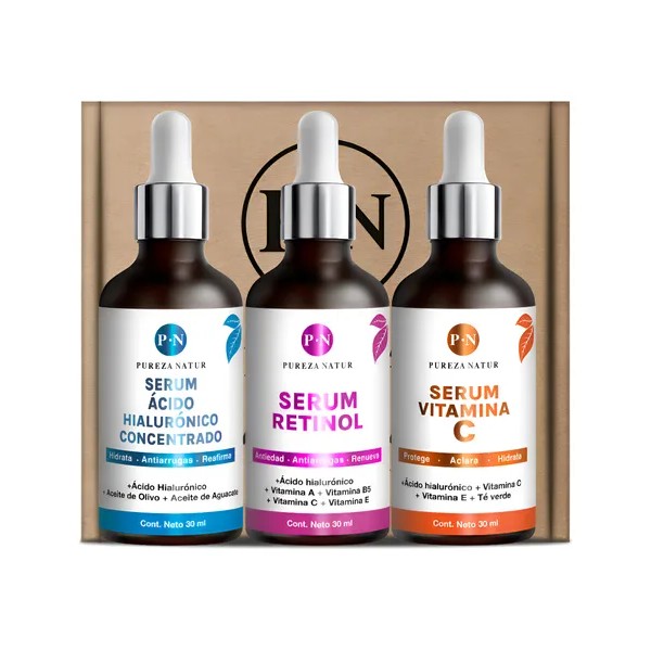 Kit Serum Vitamina C, Acido Hialuronico, Retinol Facial 30ml Todo