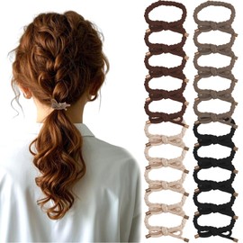 20 Pcs Braided Hair Ties, Bow Hair Ties Bracelets, Elastic Hair Ties for Women Girls, No Damage Ponytail Holders for Thick Hair, Fashions Cute Boho Hair Accessories for Braids (4 Color)