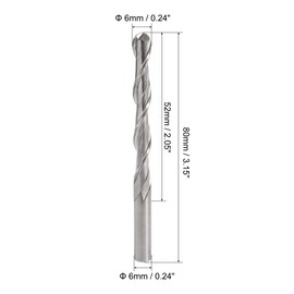 sourcing map 2pcs Ball Nose End Mill 6mm Diameter 52mm Cutting Length 6mm Shank High Speed Steel 2 Flutes Spiral Upcut CNC Router Bits