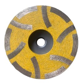 JDK 4 Inch Diamond Resin Filled Cup Wheel Grinding Wheel Insert 12pcs Segments with Thread 5/8“-11 for Granite Stone and Tiles (Medium)