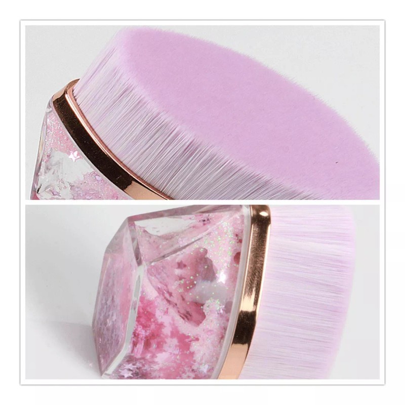 Bloomingboom Brocha De Maquillaje Kabuki Plana Para Base C/estuche 2