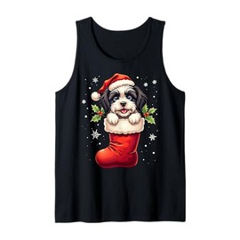 Havanese Christmas Stocking Puppy Dog Lover Holiday Tank Top