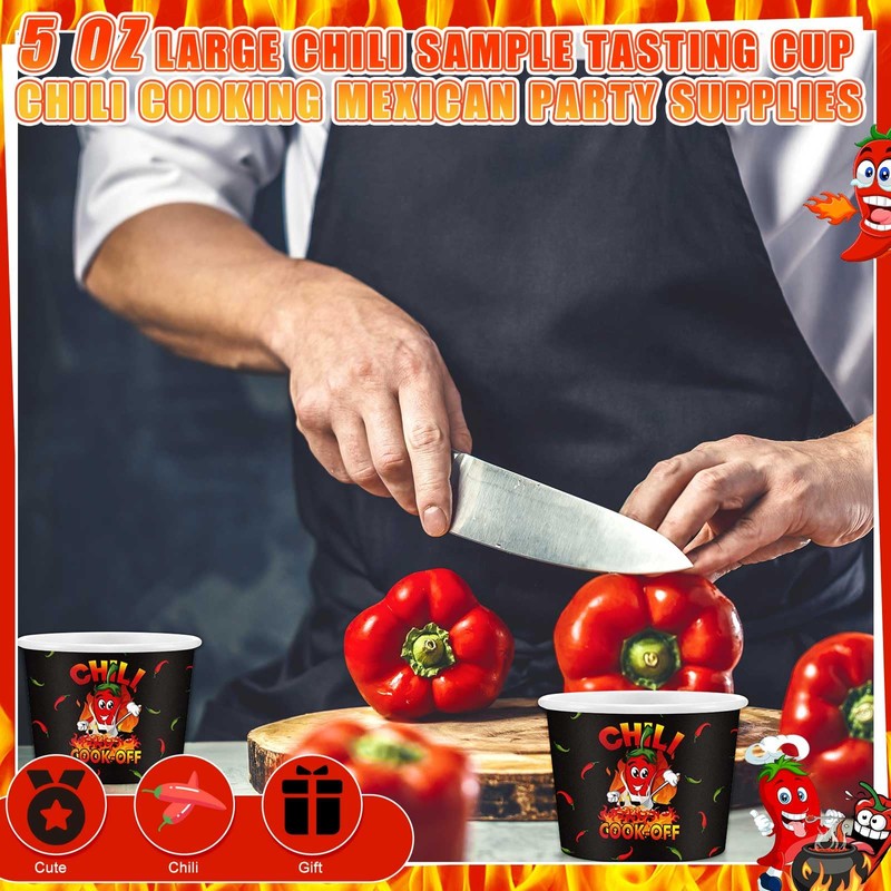 Ziliny 200 Pcs Chili Cook off Party Decorations Disposable Chili