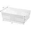 Jucoan 6 Pack White Plastic Storage Baskets, 12 X 7.5