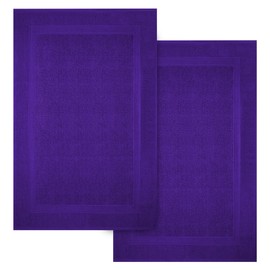 Infinitee Xclusives Premium Cotton Bath Mats for Bathroom – Pack of 2 | 34x22 Inches | Ultra Soft, Super Absorbent, Non-Slip, Machine Washable Mats (Profound Purple) [Not a Rug]