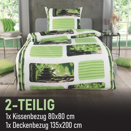 Kuscheli® Bed linen 135 x 200 cm, 2 pieces, ÖkoTex certified and suitable for allergy sufferers, bed linen set with 1 duvet cover 135 x 200 cm and pillowcase 80 x 80 cm, modern and high quality, design - motif: design 1