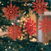 DERAYEE Christmas Decoration Snowflake Hanging Red Pack of 12 Snowflakes