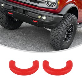 Linskip for Standard Bumper Tow Hook Covers Fit for 2021-2026 Ford Bronco Base, for 2004-2025+ Ford F150, Front Tow Hook Rubber Sleeve Protectors for Bronco Accessories(Red)