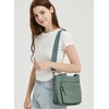 Tote Bag with Zipper Small Nylon Crossbody Bags Green Lightweight
