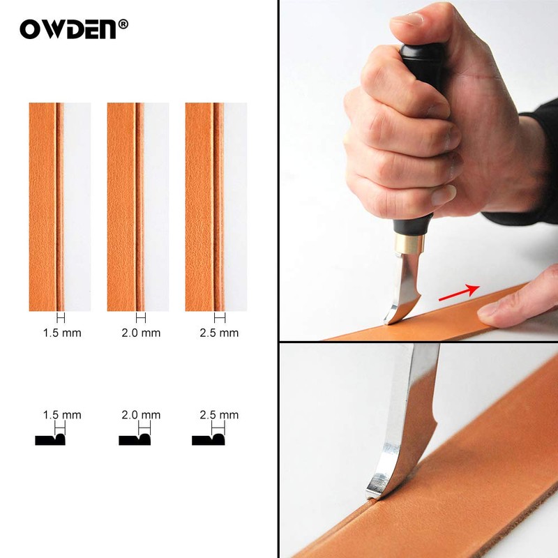 OWDEN Professional Leather Tools,Leather Edge Creaser,Used for Leather Edge Working