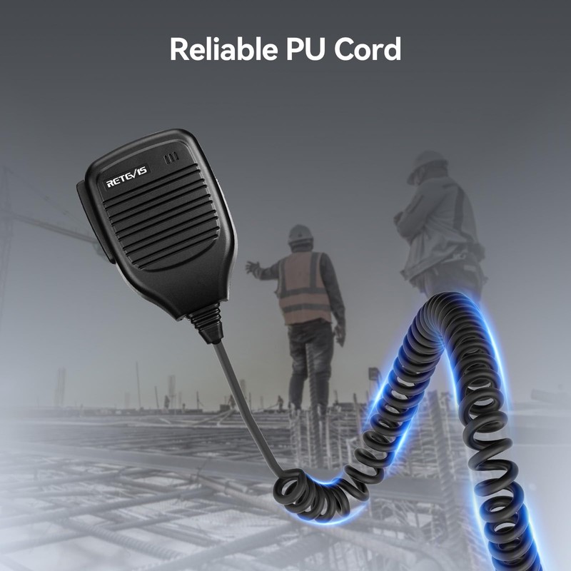 Retevis Walkie Talkies Speaker Mic Shoulder Speaker, 2 Pin, for