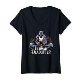 Womens Kid Black Panther Deadlifter Funny Workout Gym Black Panther V-Neck T-Shirt