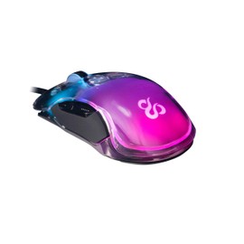 NEWSKILL Lycan Professional Gaming Maus, kabelgebunden, anpassbare RGB-Beleuchtung, optischer Sensor 16000 DPI einstellbar, 5 programmierbare Tasten, 50G, PC/Mac, transluzentes Plastik, Transparent
