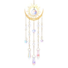 Sun Catcher, Sun Rainbow Maker with Chains, Hanging Indoor Outdoor Prism Decor for Windows Garden Car, Christmas Mother’s Day Valentines